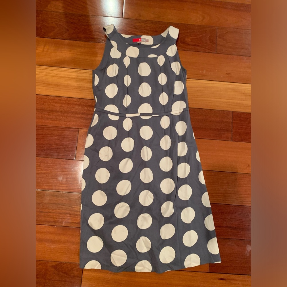 Boden gray polka dot dress